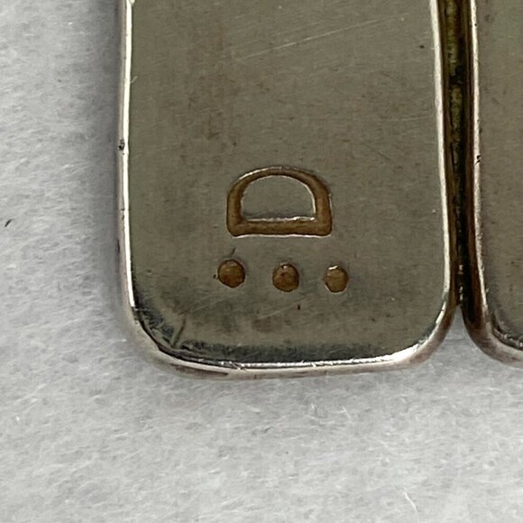 Sterling Silver 925 Modernist Style Enamel Geometric Pendant Necklace 18" Chain - Picture 13 of 16